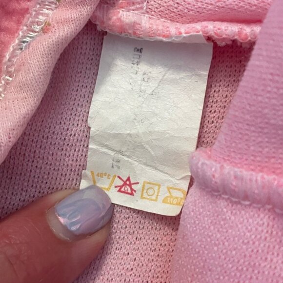 Vintage 80s Infant Bunting Bag Pink Fleece Baby Blanket Sleeper - Picture 3 of 8